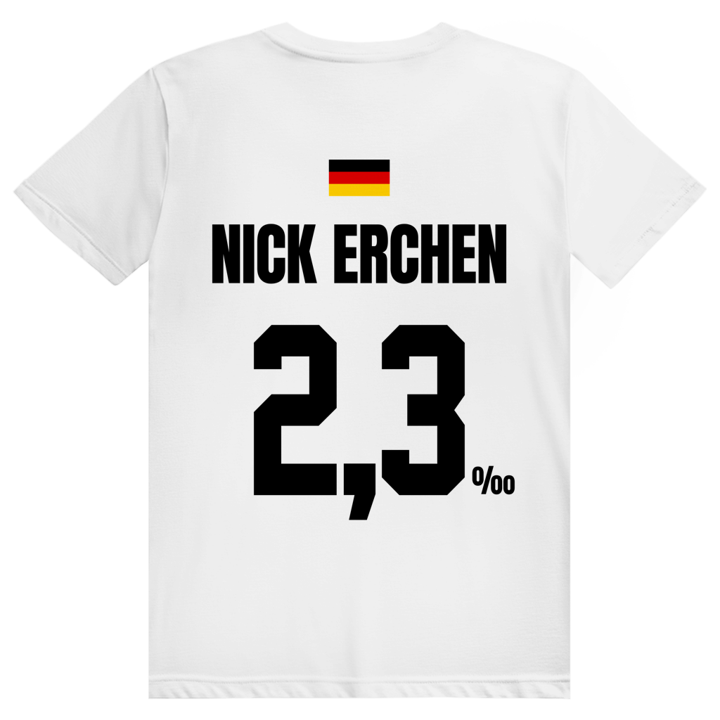 Nick Erchen - Sauftrikot Deutschland Trikot - Premium Bio Unisex (Rückendruck) T-Shirt