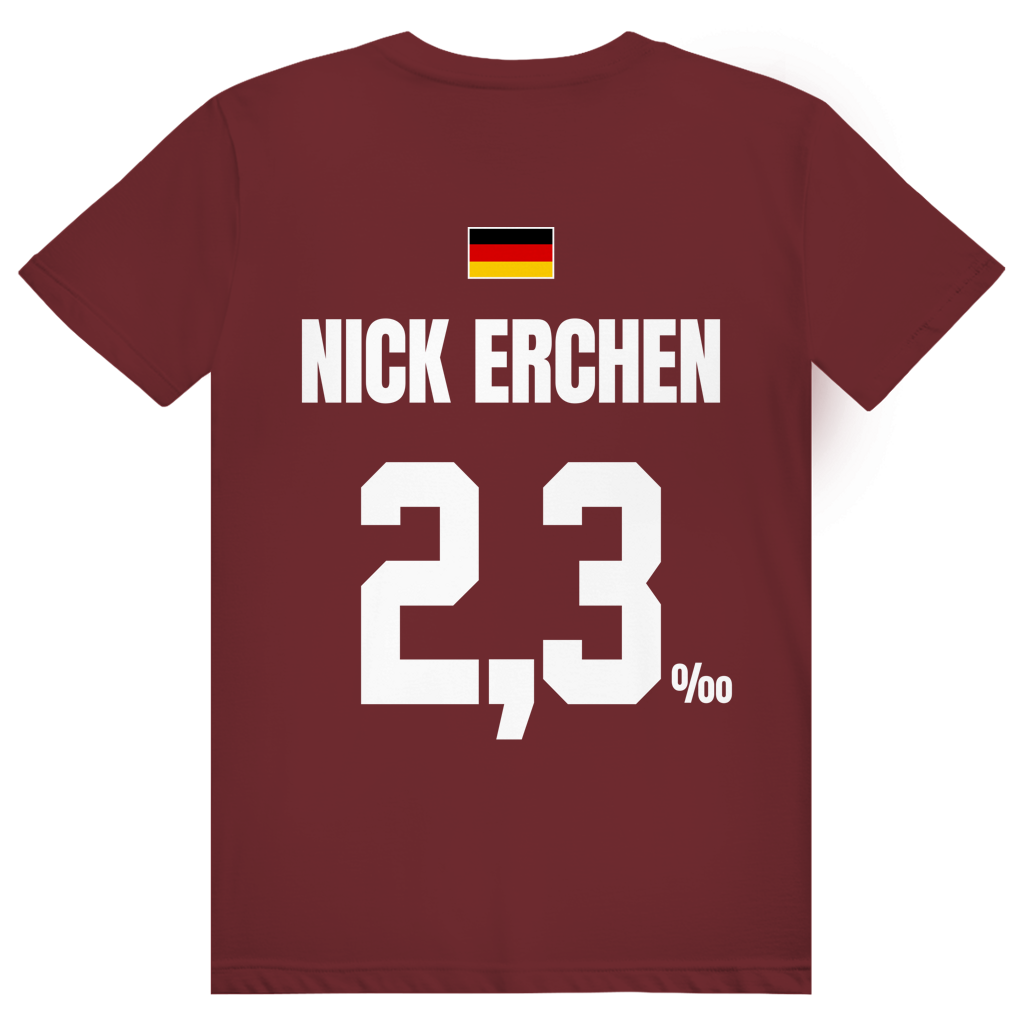 Nick Erchen - Sauftrikot Deutschland Trikot - Premium Bio Unisex (Rückendruck) T-Shirt