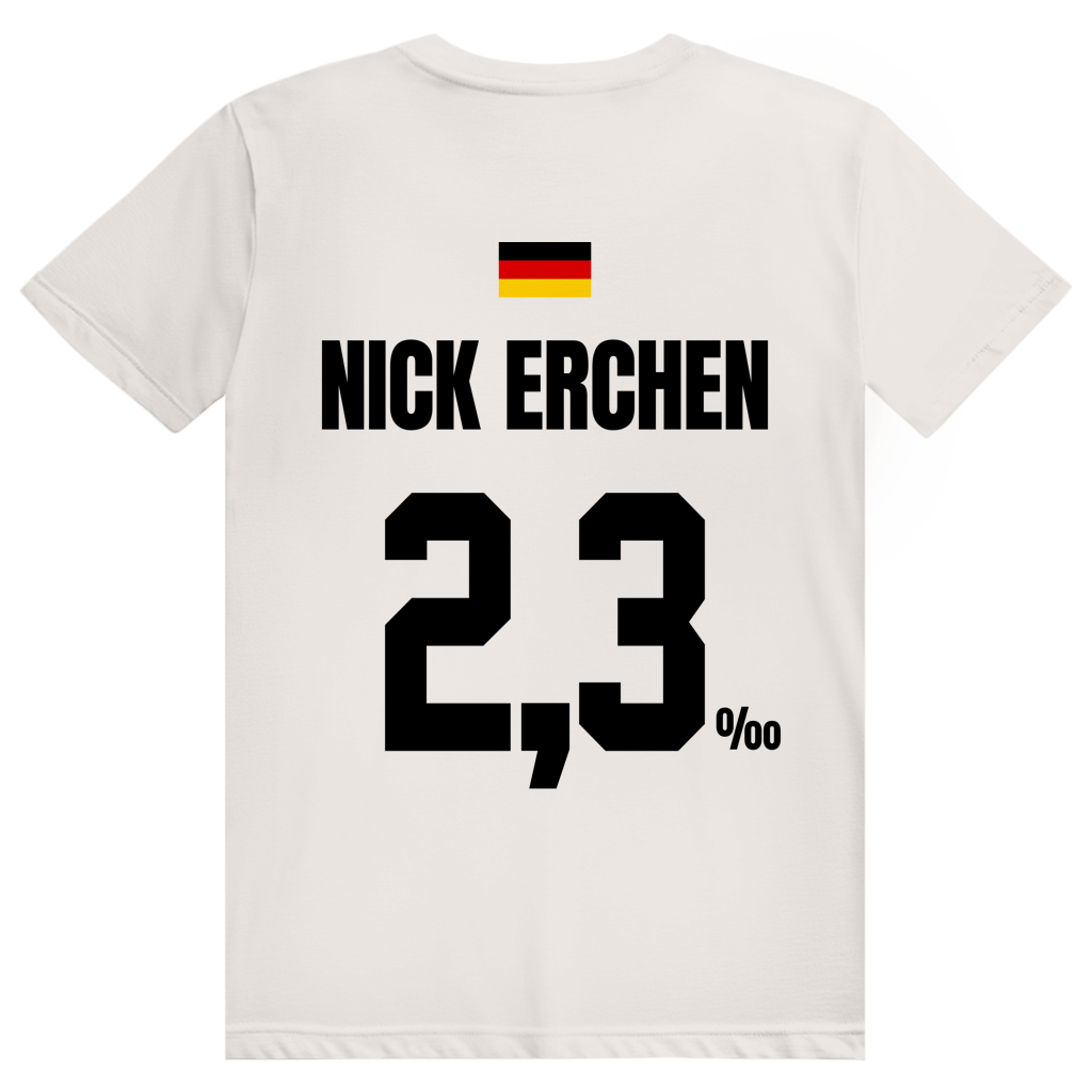 Nick Erchen - Sauftrikot Deutschland Trikot - Premium Bio Unisex (Rückendruck) T-Shirt