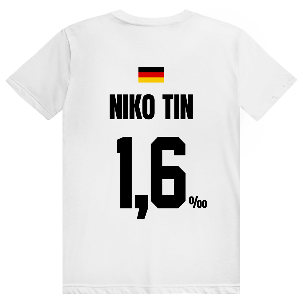 Niko Tin - Sauftrikot Deutschland Trikot - Premium Bio Unisex (Rückendruck) T-Shirt