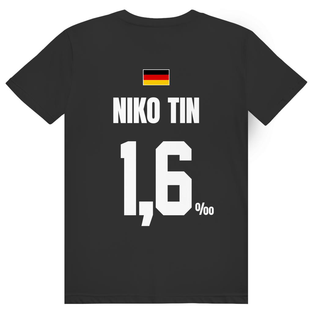 Niko Tin - Sauftrikot Deutschland Trikot - Premium Bio Unisex (Rückendruck) T-Shirt