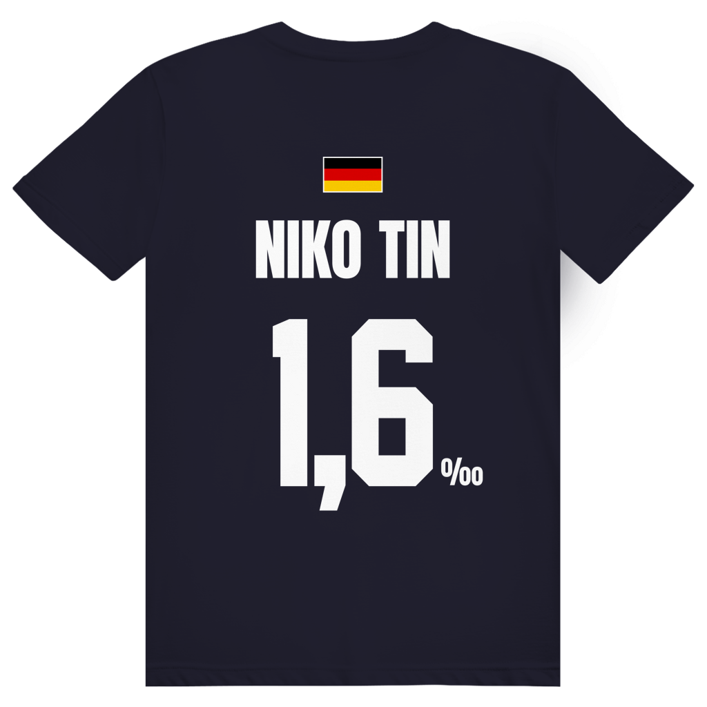 Niko Tin - Sauftrikot Deutschland Trikot - Premium Bio Unisex (Rückendruck) T-Shirt
