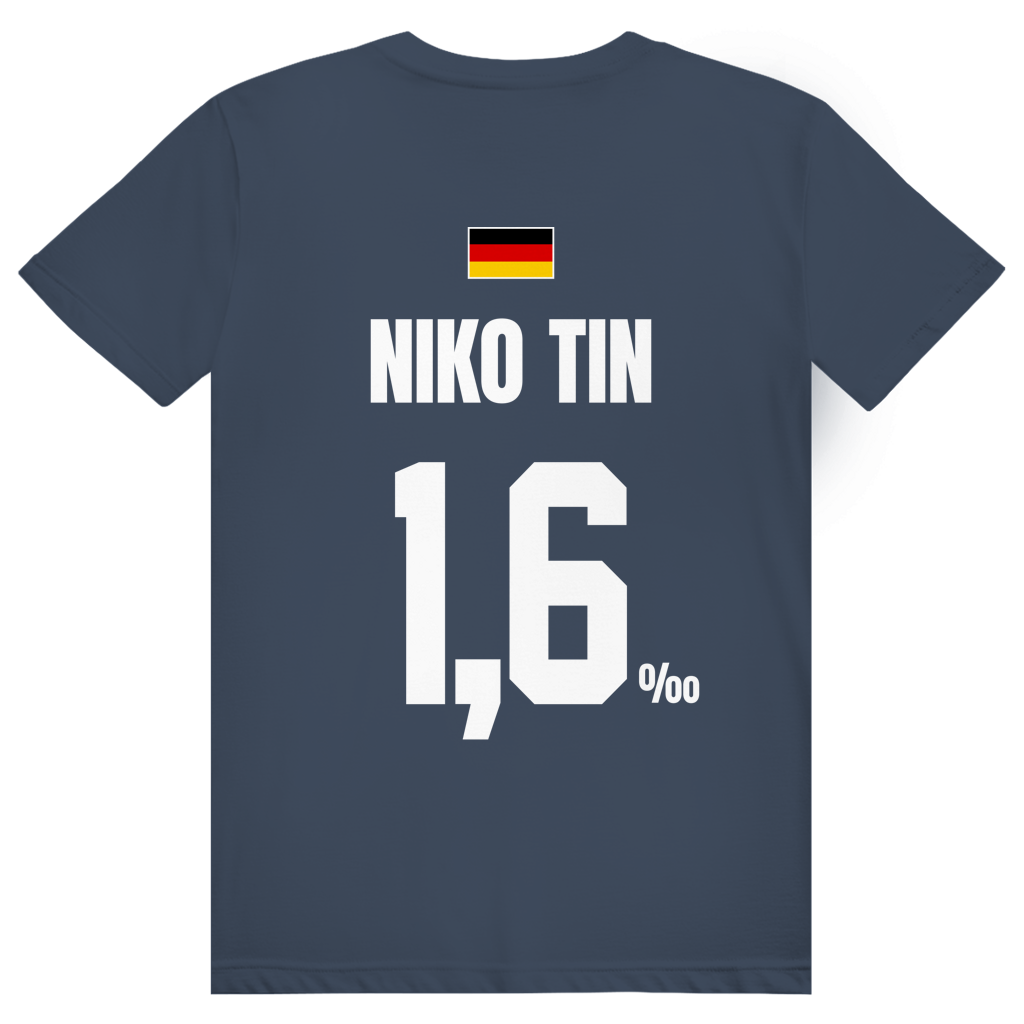 Niko Tin - Sauftrikot Deutschland Trikot - Premium Bio Unisex (Rückendruck) T-Shirt