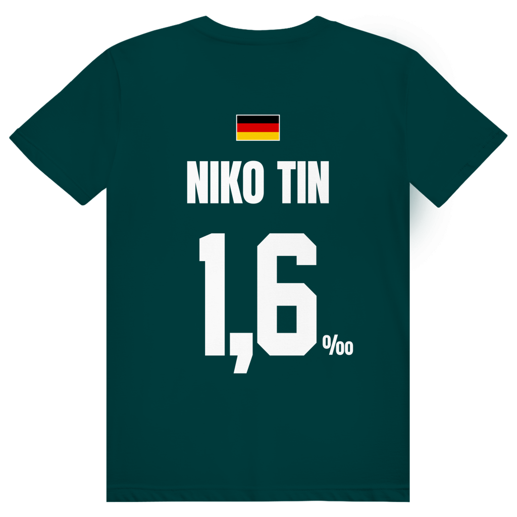 Niko Tin - Sauftrikot Deutschland Trikot - Premium Bio Unisex (Rückendruck) T-Shirt