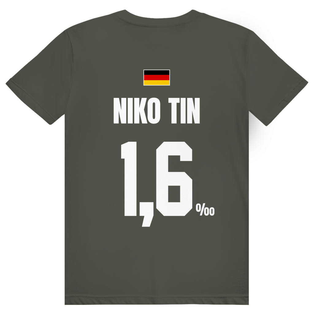 Niko Tin - Sauftrikot Deutschland Trikot - Premium Bio Unisex (Rückendruck) T-Shirt