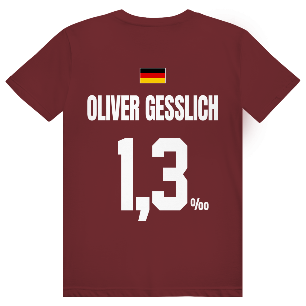 Oliver Gesslich - Sauftrikot Deutschland Trikot - Premium Bio Unisex (Rückendruck) T-Shirt