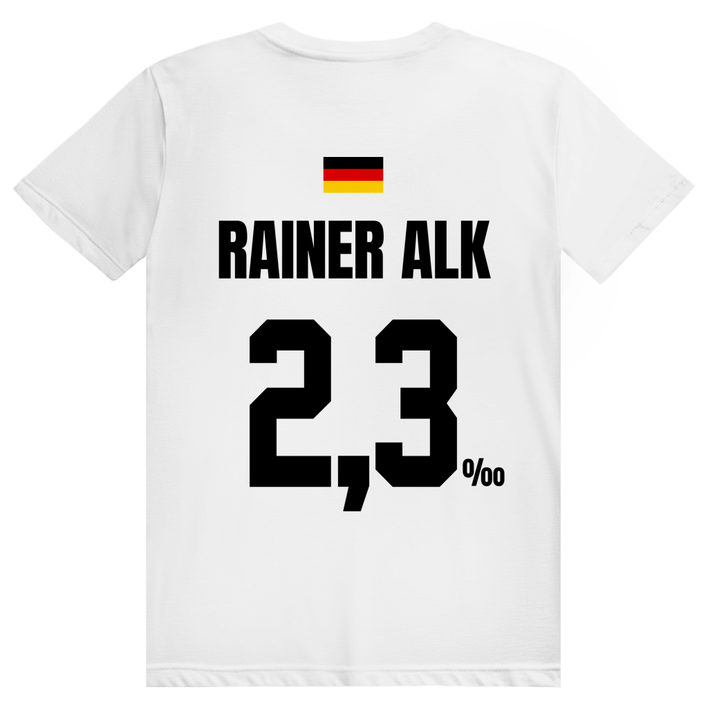 Rainer Alk - Sauftrikot Deutschland Trikot - Premium Bio Unisex (Rückendruck) T-Shirt
