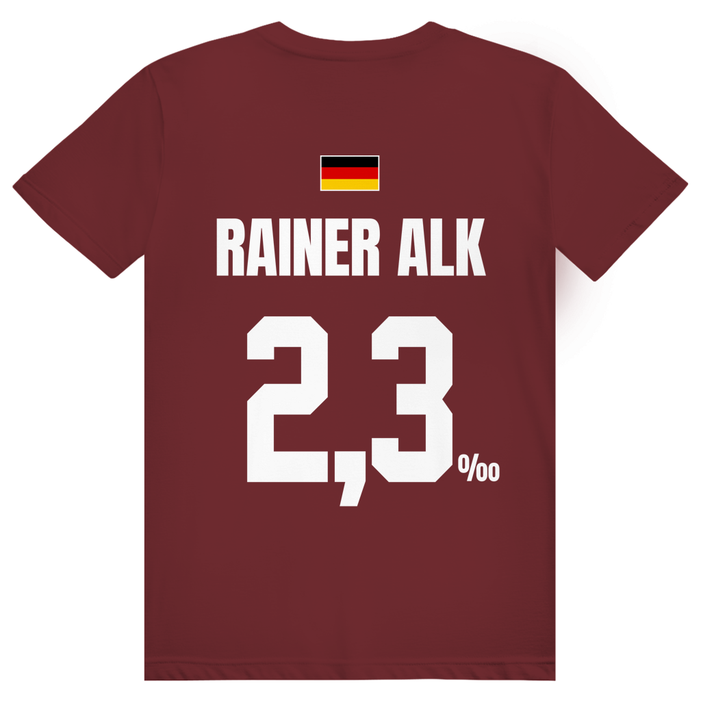 Rainer Alk - Sauftrikot Deutschland Trikot - Premium Bio Unisex (Rückendruck) T-Shirt