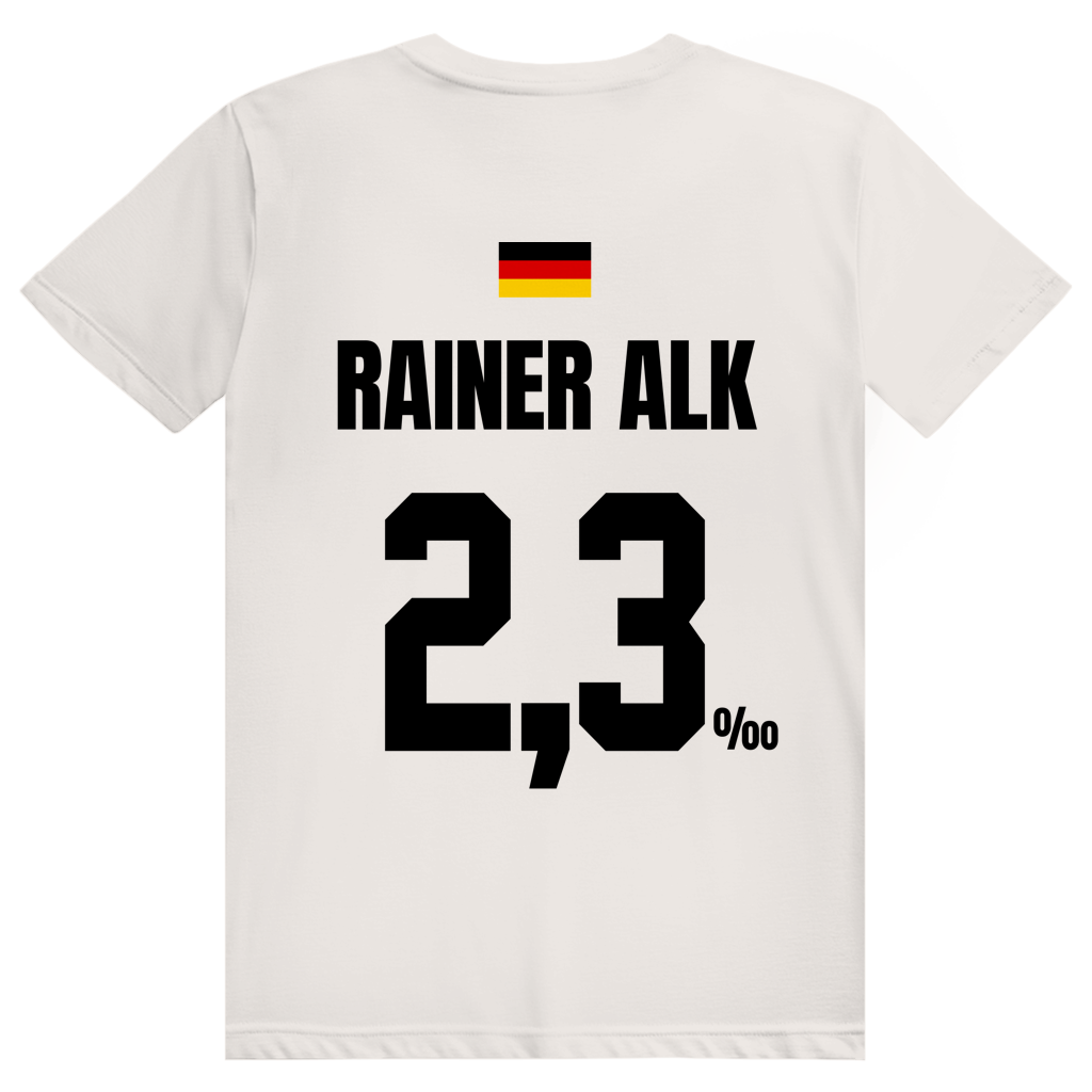 Rainer Alk - Sauftrikot Deutschland Trikot - Premium Bio Unisex (Rückendruck) T-Shirt