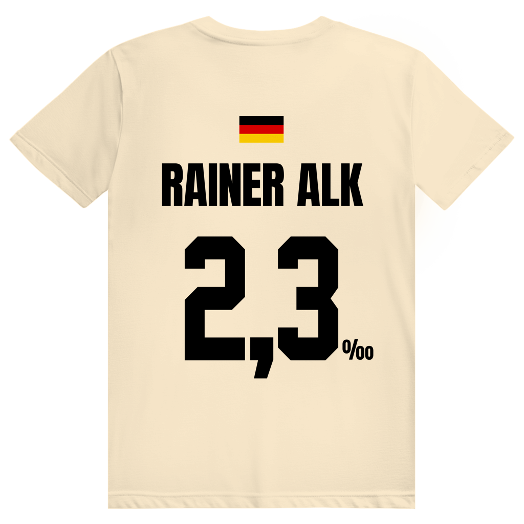 Rainer Alk - Sauftrikot Deutschland Trikot - Premium Bio Unisex (Rückendruck) T-Shirt