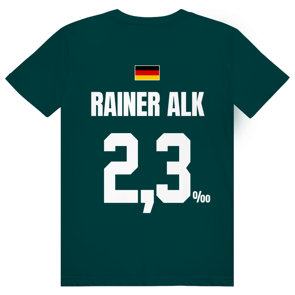 Rainer Alk - Sauftrikot Deutschland Trikot - Premium Bio Unisex (Rückendruck) T-Shirt