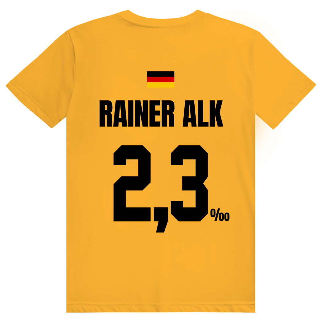 Rainer Alk - Sauftrikot Deutschland Trikot - Premium Bio Unisex (Rückendruck) T-Shirt