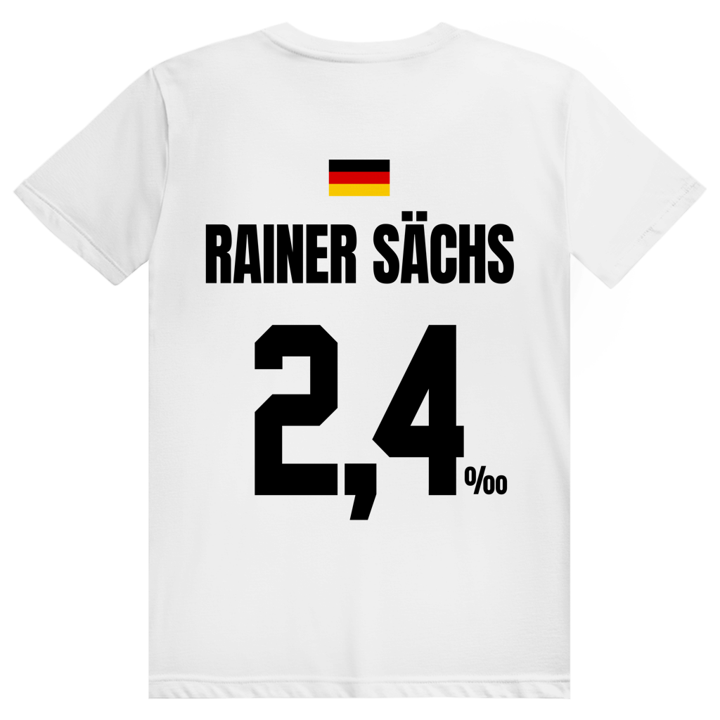 Rainer Sächs - Sauftrikot Deutschland Trikot - Premium Bio Unisex (Rückendruck) T-Shirt