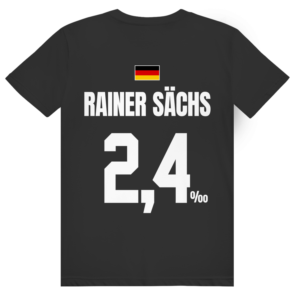 Rainer Sächs - Sauftrikot Deutschland Trikot - Premium Bio Unisex (Rückendruck) T-Shirt