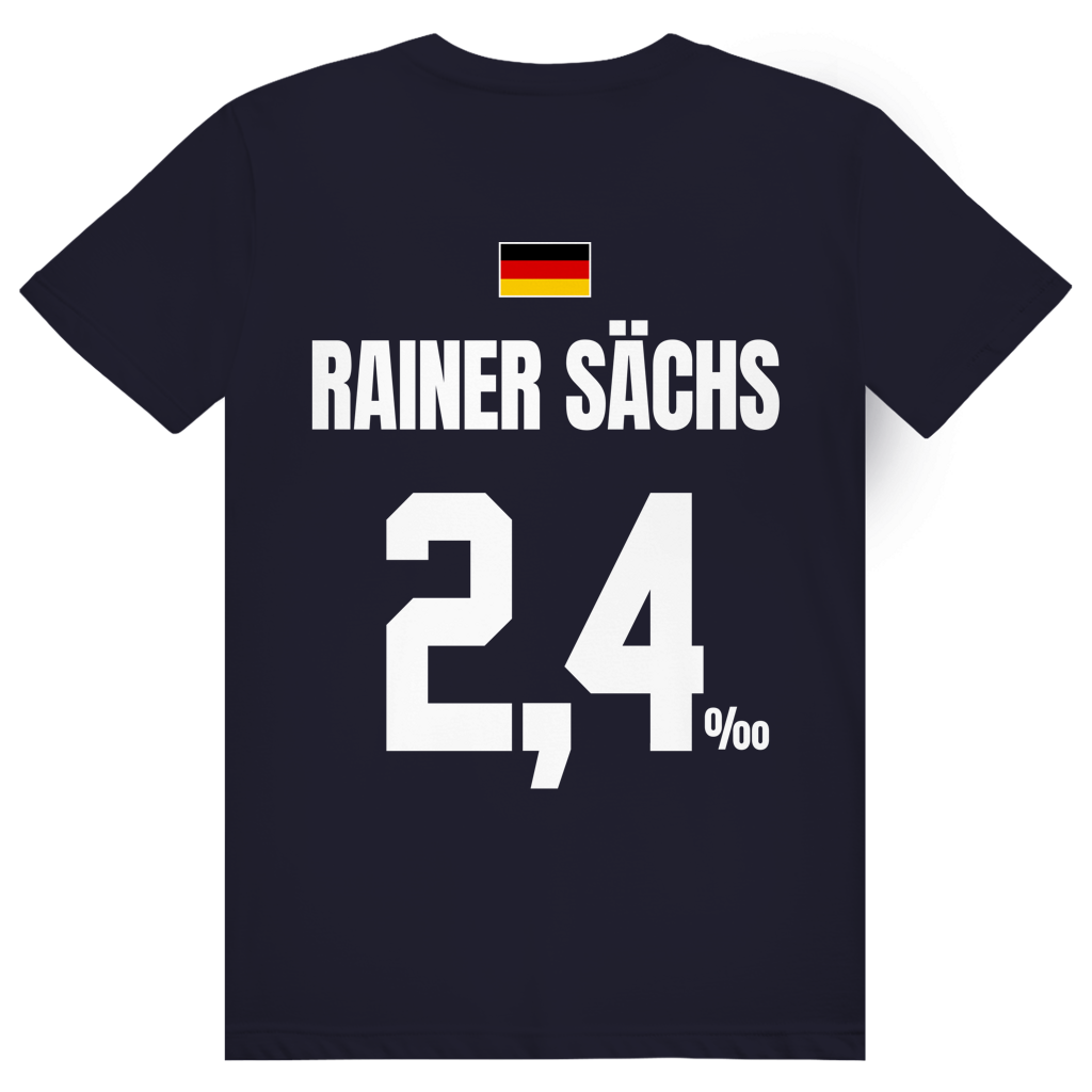 Rainer Sächs - Sauftrikot Deutschland Trikot - Premium Bio Unisex (Rückendruck) T-Shirt