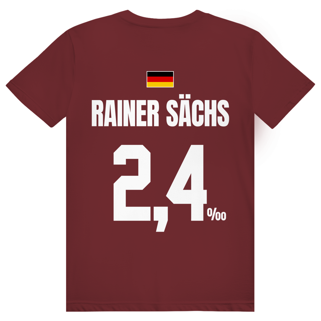 Rainer Sächs - Sauftrikot Deutschland Trikot - Premium Bio Unisex (Rückendruck) T-Shirt