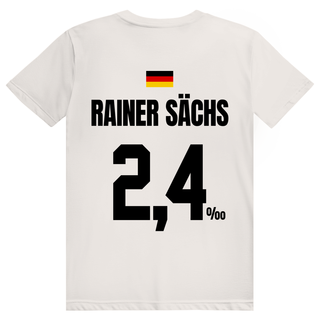 Rainer Sächs - Sauftrikot Deutschland Trikot - Premium Bio Unisex (Rückendruck) T-Shirt