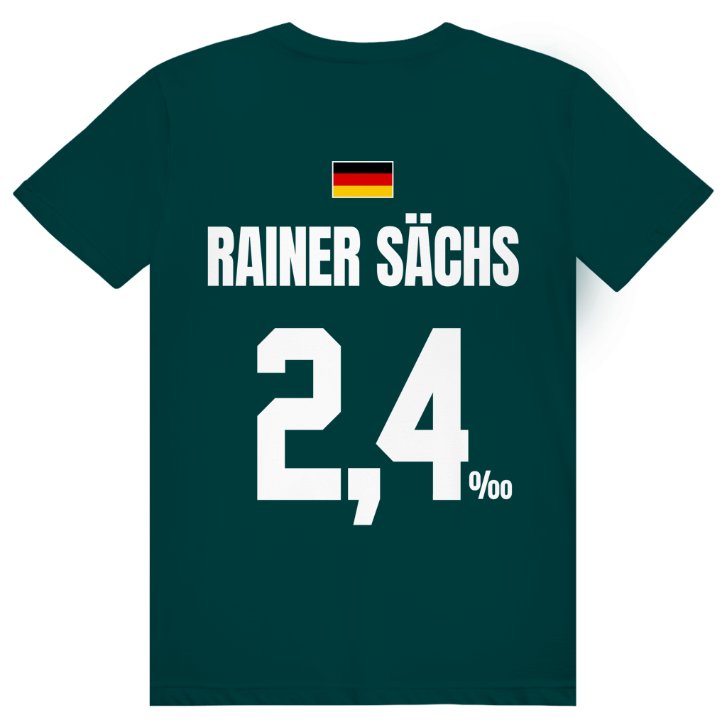Rainer Sächs - Sauftrikot Deutschland Trikot - Premium Bio Unisex (Rückendruck) T-Shirt