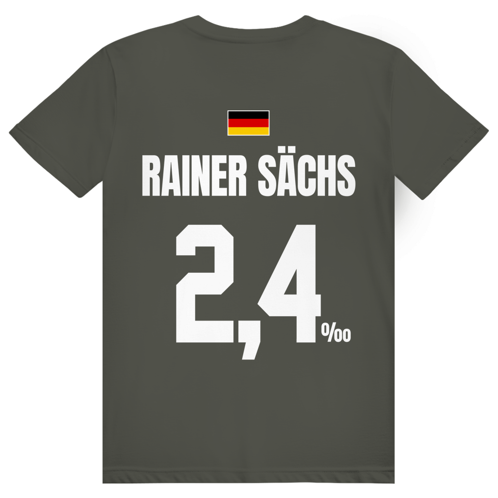 Rainer Sächs - Sauftrikot Deutschland Trikot - Premium Bio Unisex (Rückendruck) T-Shirt