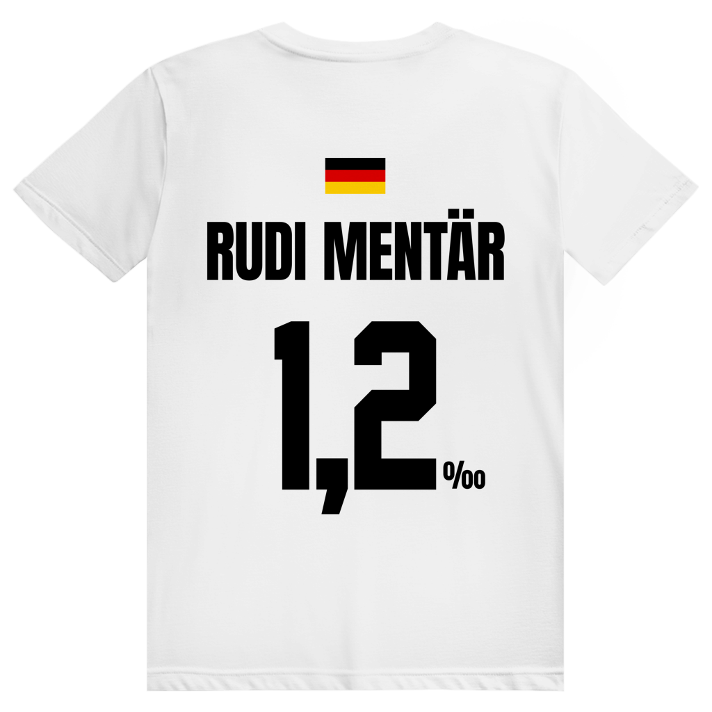 Rudi Mentär - Sauftrikot Deutschland Trikot - Premium Bio Unisex (Rückendruck) T-Shirt