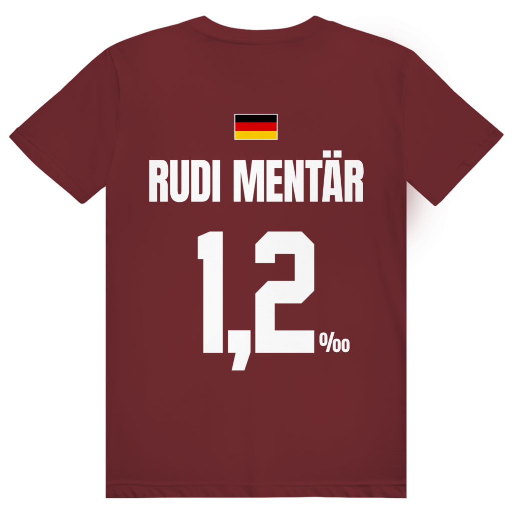 Rudi Mentär - Sauftrikot Deutschland Trikot - Premium Bio Unisex (Rückendruck) T-Shirt