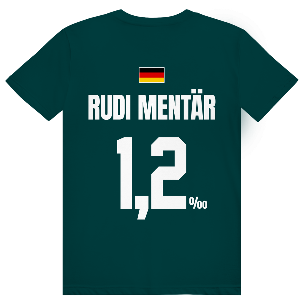 Rudi Mentär - Sauftrikot Deutschland Trikot - Premium Bio Unisex (Rückendruck) T-Shirt