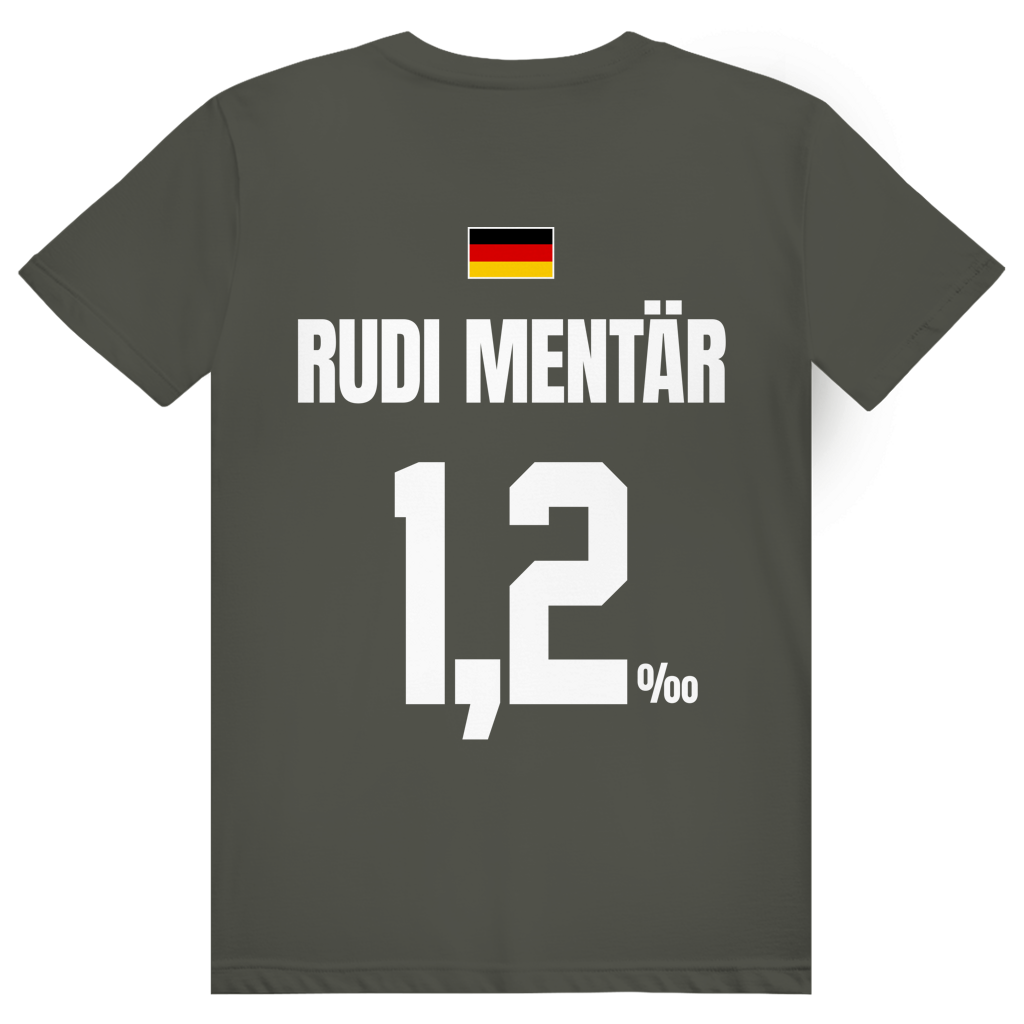 Rudi Mentär - Sauftrikot Deutschland Trikot - Premium Bio Unisex (Rückendruck) T-Shirt