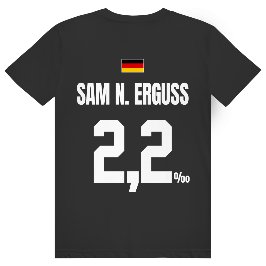 Sam N. Erguss - Sauftrikot Deutschland Trikot - Premium Bio Unisex (Rückendruck) T-Shirt