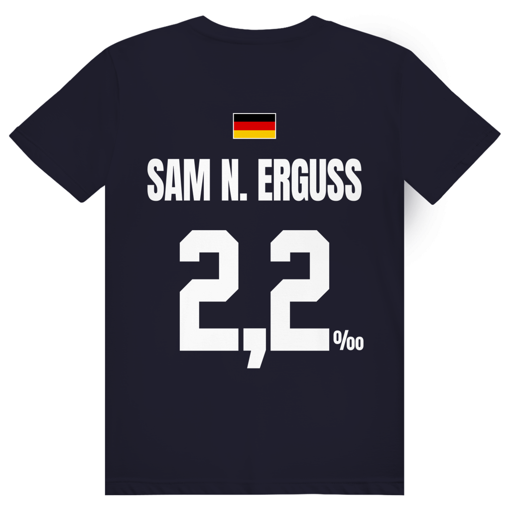 Sam N. Erguss - Sauftrikot Deutschland Trikot - Premium Bio Unisex (Rückendruck) T-Shirt