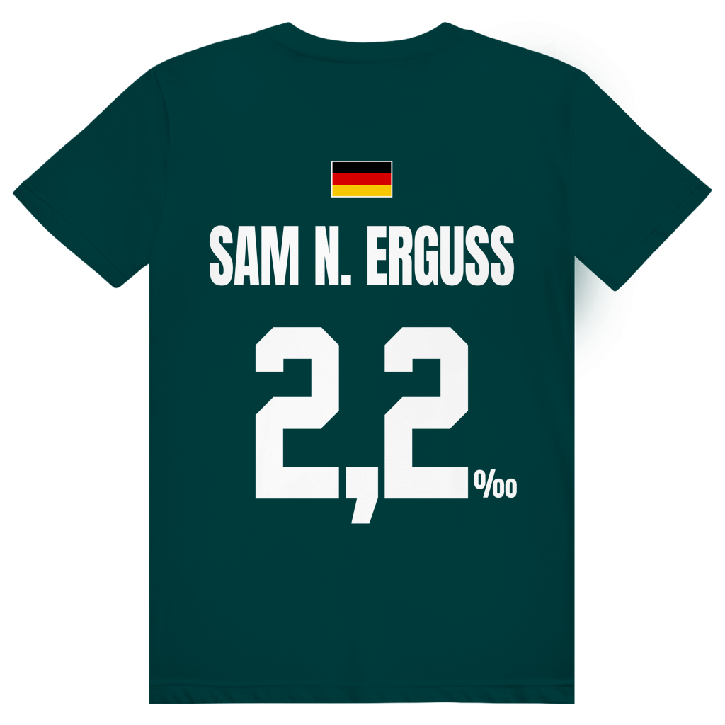 Sam N. Erguss - Sauftrikot Deutschland Trikot - Premium Bio Unisex (Rückendruck) T-Shirt