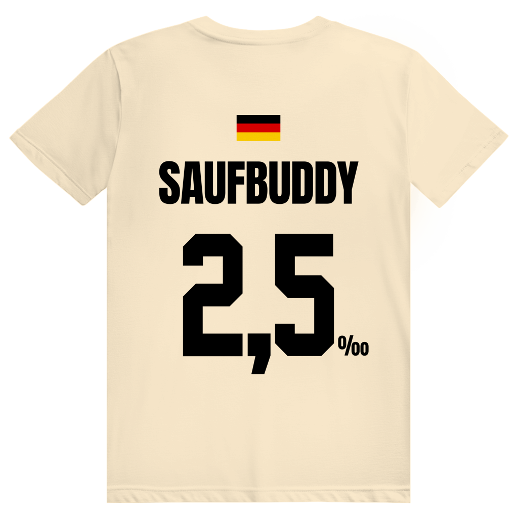 Saufbuddy - Sauftrikot Deutschland Trikot - Premium Bio Unisex (Rückendruck) T-Shirt