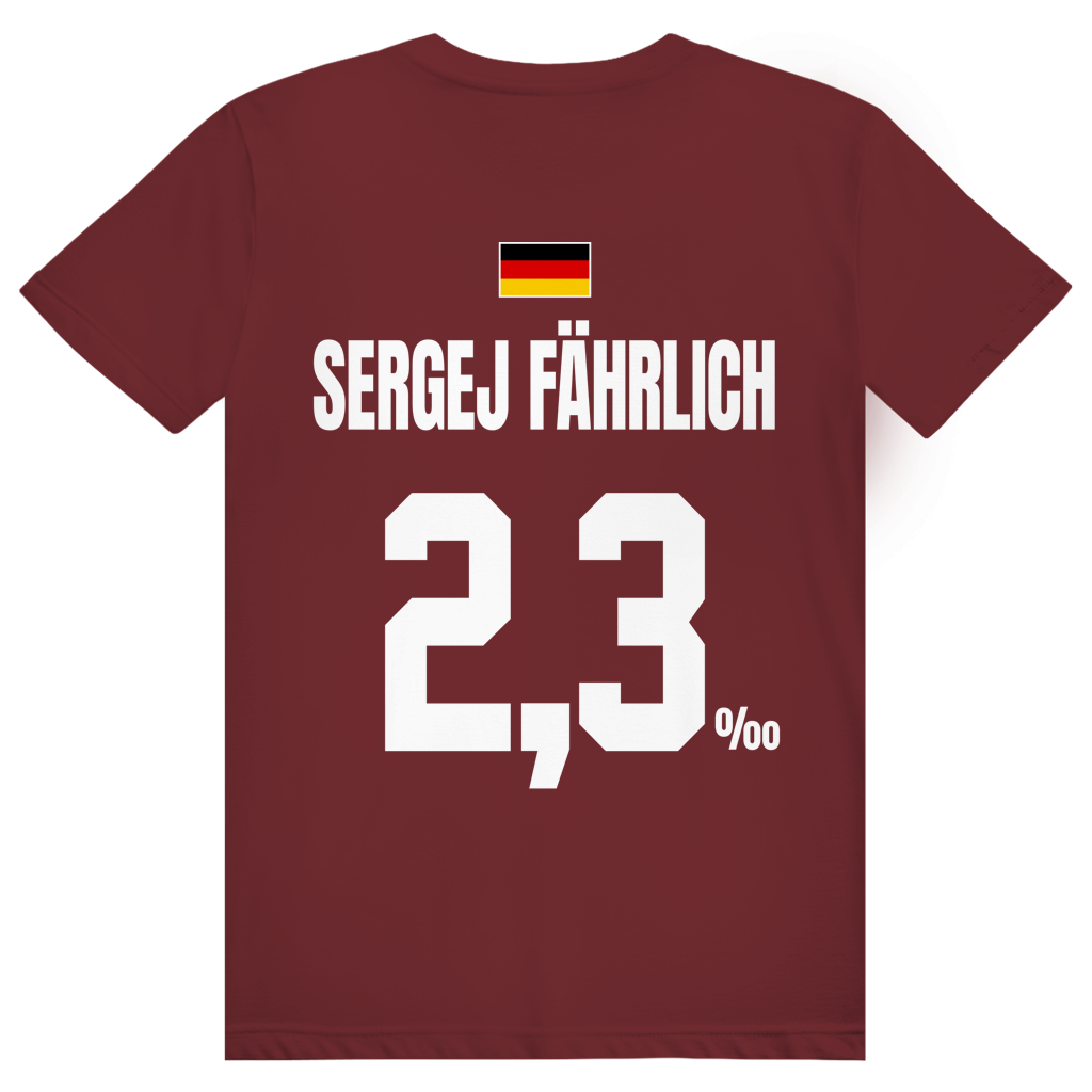 Sergej Fährlich - Sauftrikot Deutschland Trikot - Premium Bio Unisex (Rückendruck) T-Shirt