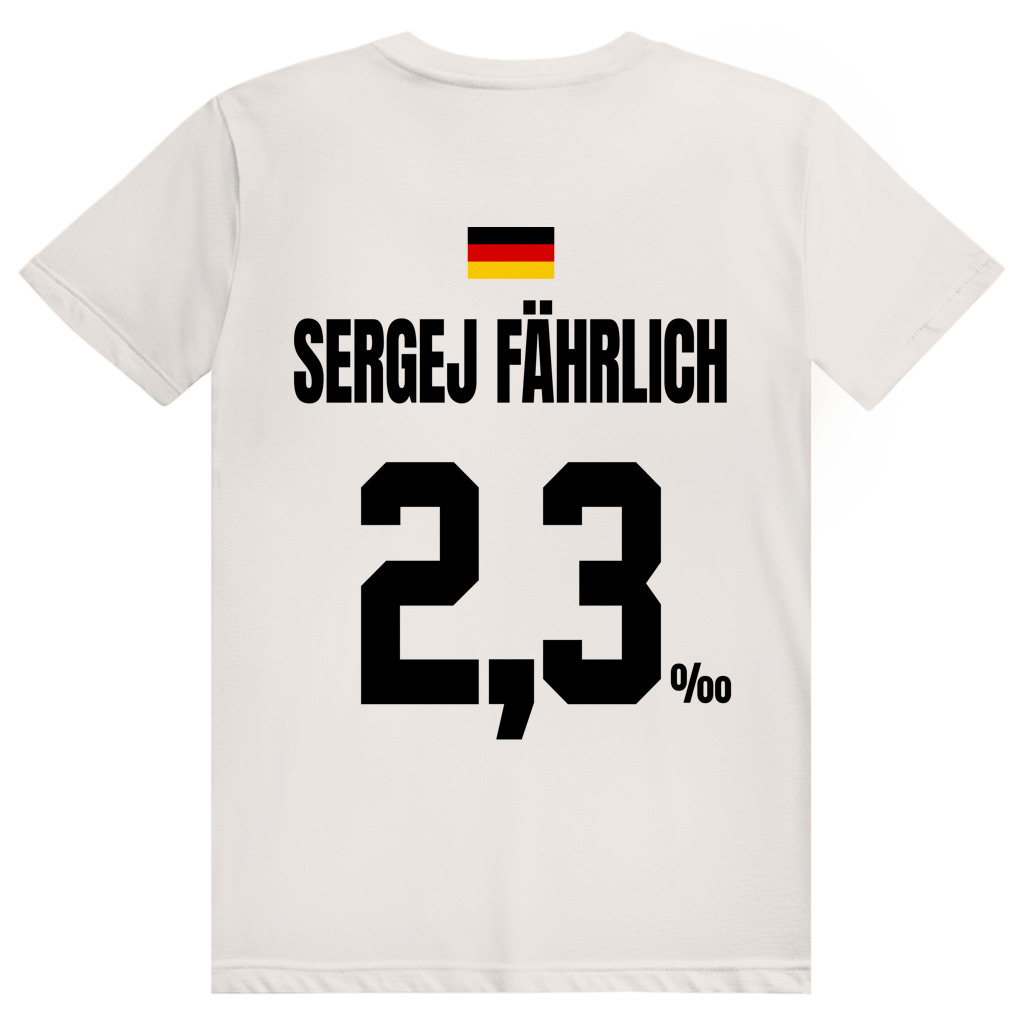 Sergej Fährlich - Sauftrikot Deutschland Trikot - Premium Bio Unisex (Rückendruck) T-Shirt