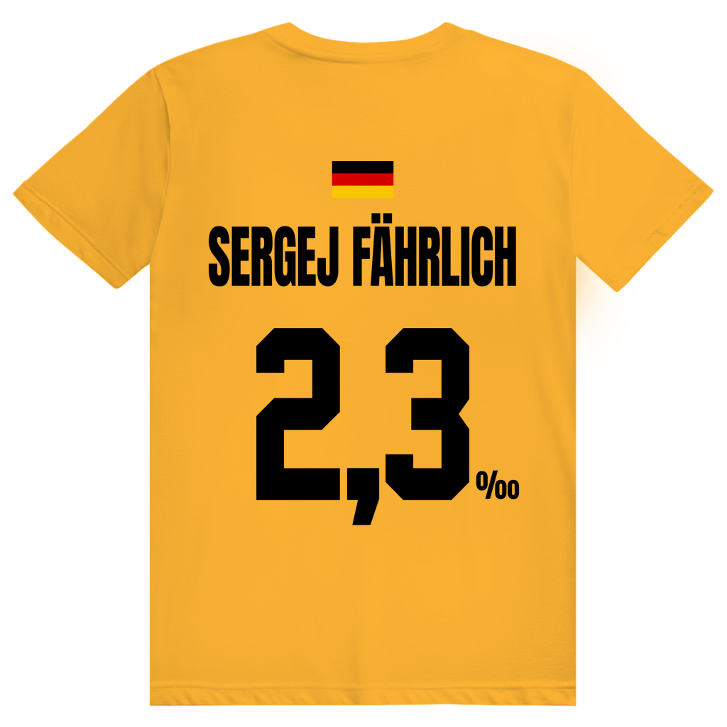 Sergej Fährlich - Sauftrikot Deutschland Trikot - Premium Bio Unisex (Rückendruck) T-Shirt