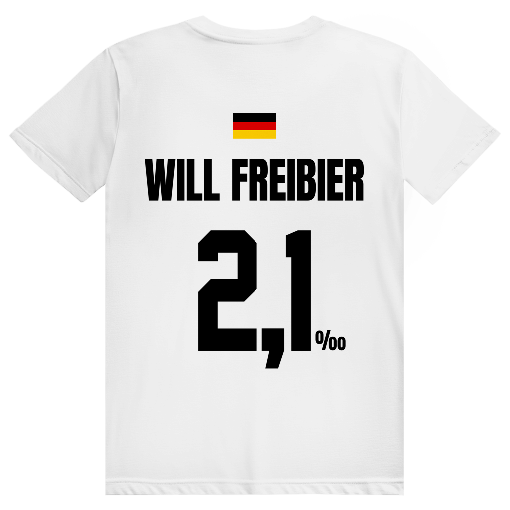 Will Freibier - Sauftrikot Deutschland Trikot - Premium Bio Unisex (Rückendruck) T-Shirt