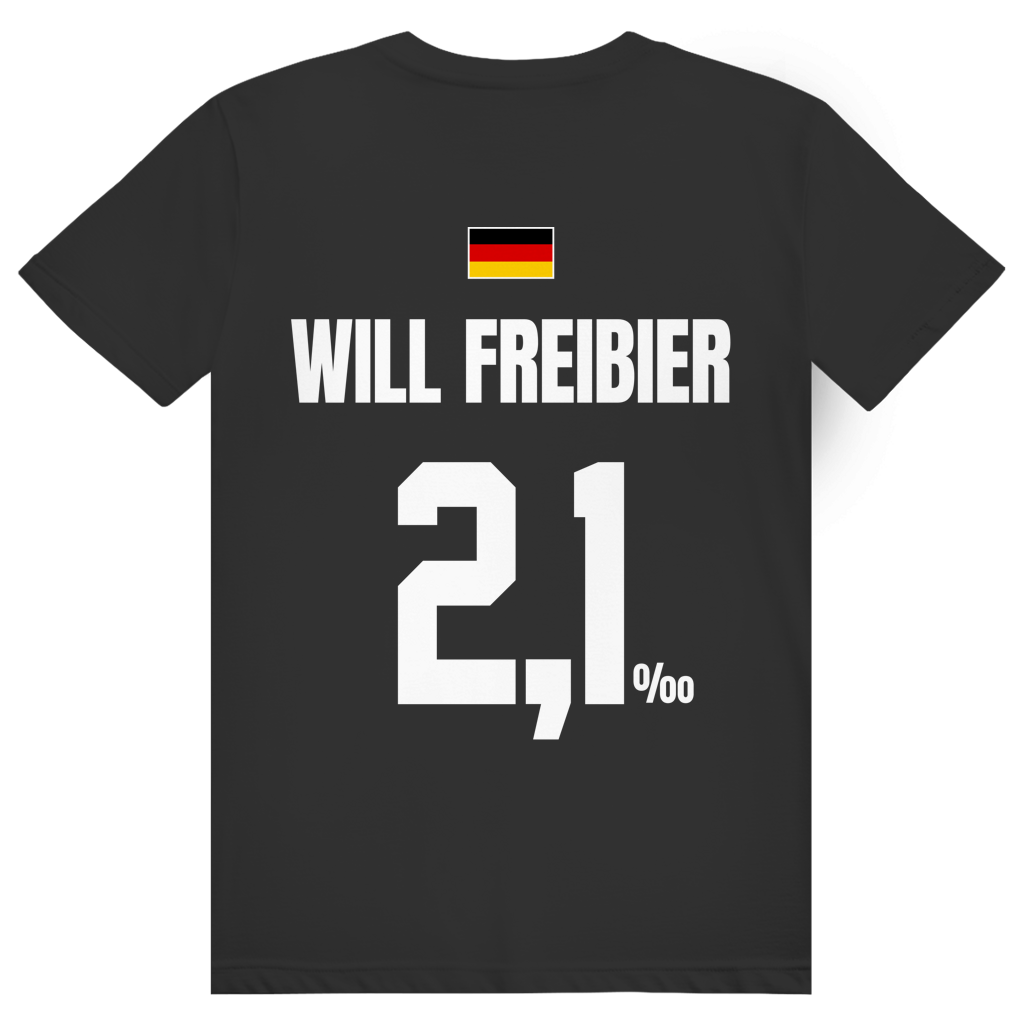 Will Freibier - Sauftrikot Deutschland Trikot - Premium Bio Unisex (Rückendruck) T-Shirt