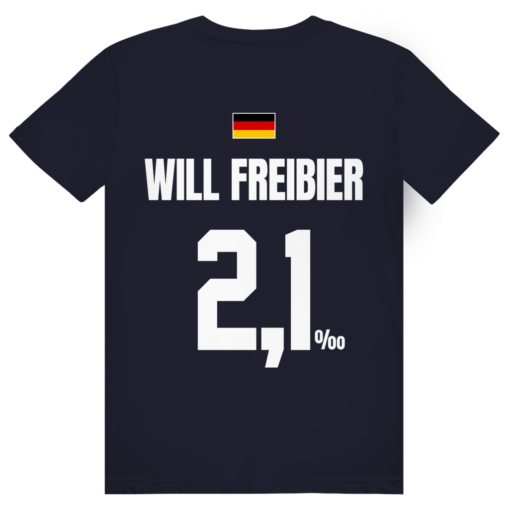 Will Freibier - Sauftrikot Deutschland Trikot - Premium Bio Unisex (Rückendruck) T-Shirt