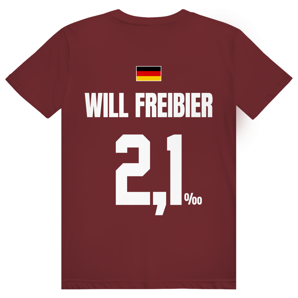 Will Freibier - Sauftrikot Deutschland Trikot - Premium Bio Unisex (Rückendruck) T-Shirt