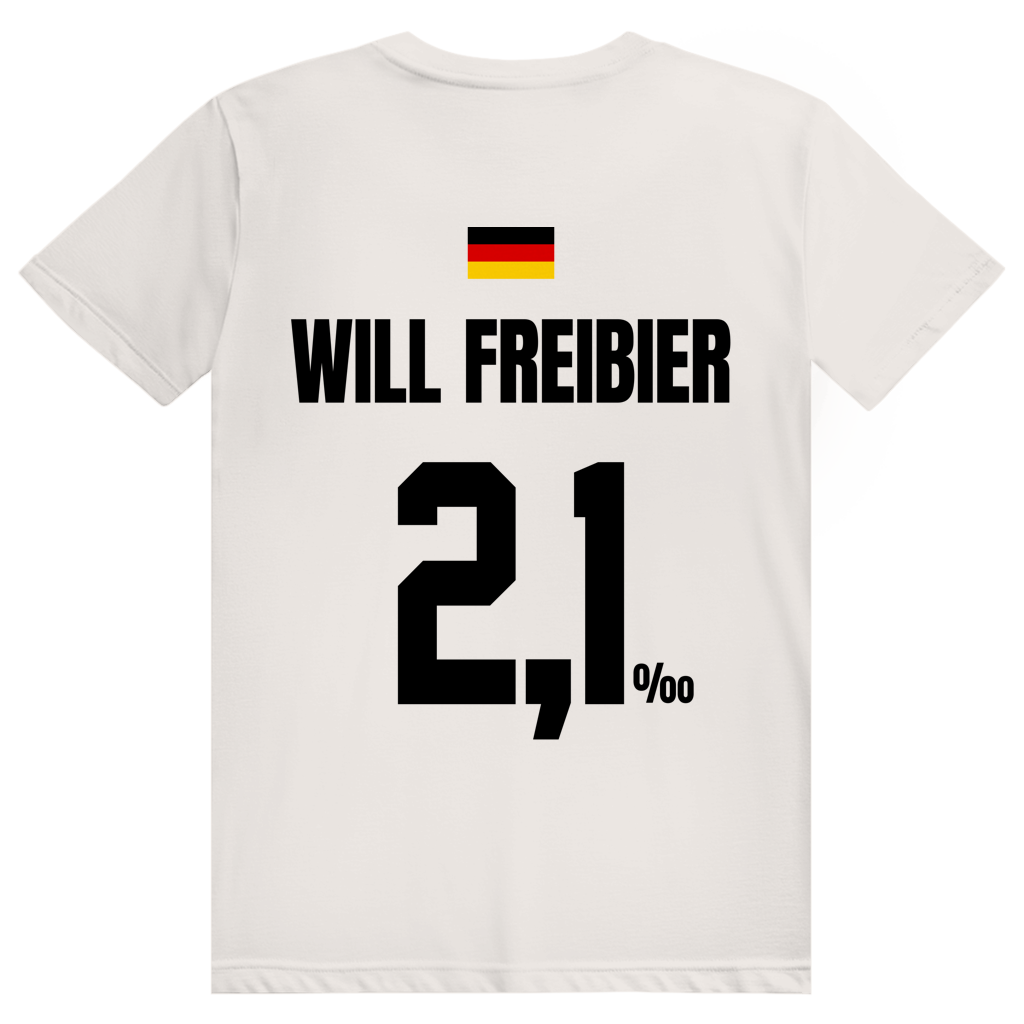 Will Freibier - Sauftrikot Deutschland Trikot - Premium Bio Unisex (Rückendruck) T-Shirt