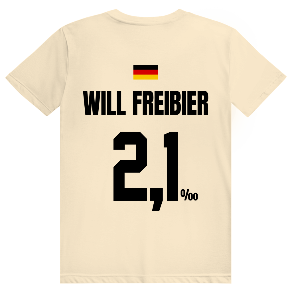 Will Freibier - Sauftrikot Deutschland Trikot - Premium Bio Unisex (Rückendruck) T-Shirt