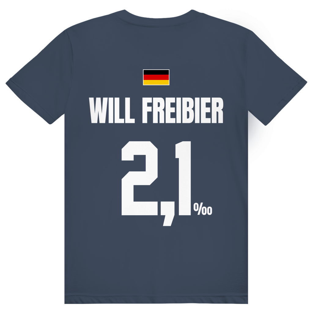 Will Freibier - Sauftrikot Deutschland Trikot - Premium Bio Unisex (Rückendruck) T-Shirt