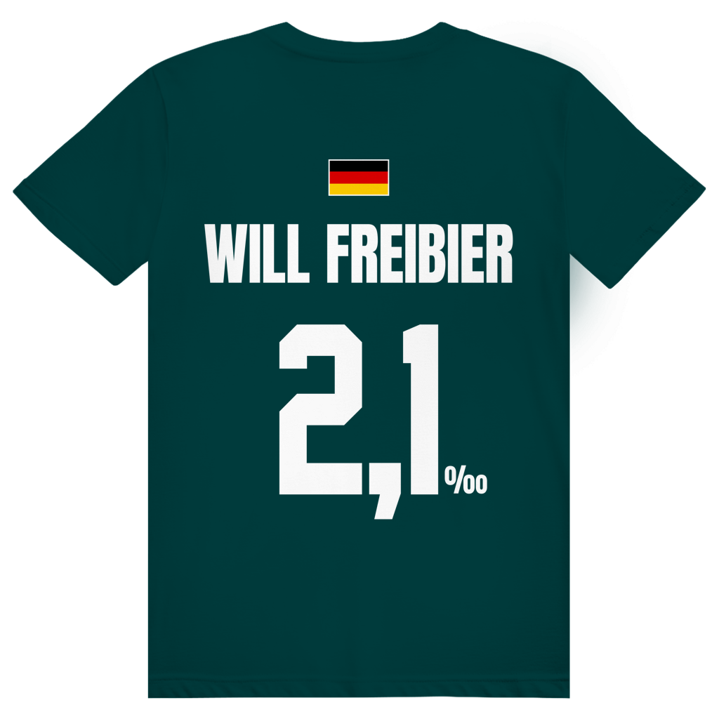 Will Freibier - Sauftrikot Deutschland Trikot - Premium Bio Unisex (Rückendruck) T-Shirt