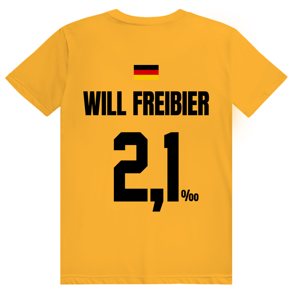 Will Freibier - Sauftrikot Deutschland Trikot - Premium Bio Unisex (Rückendruck) T-Shirt