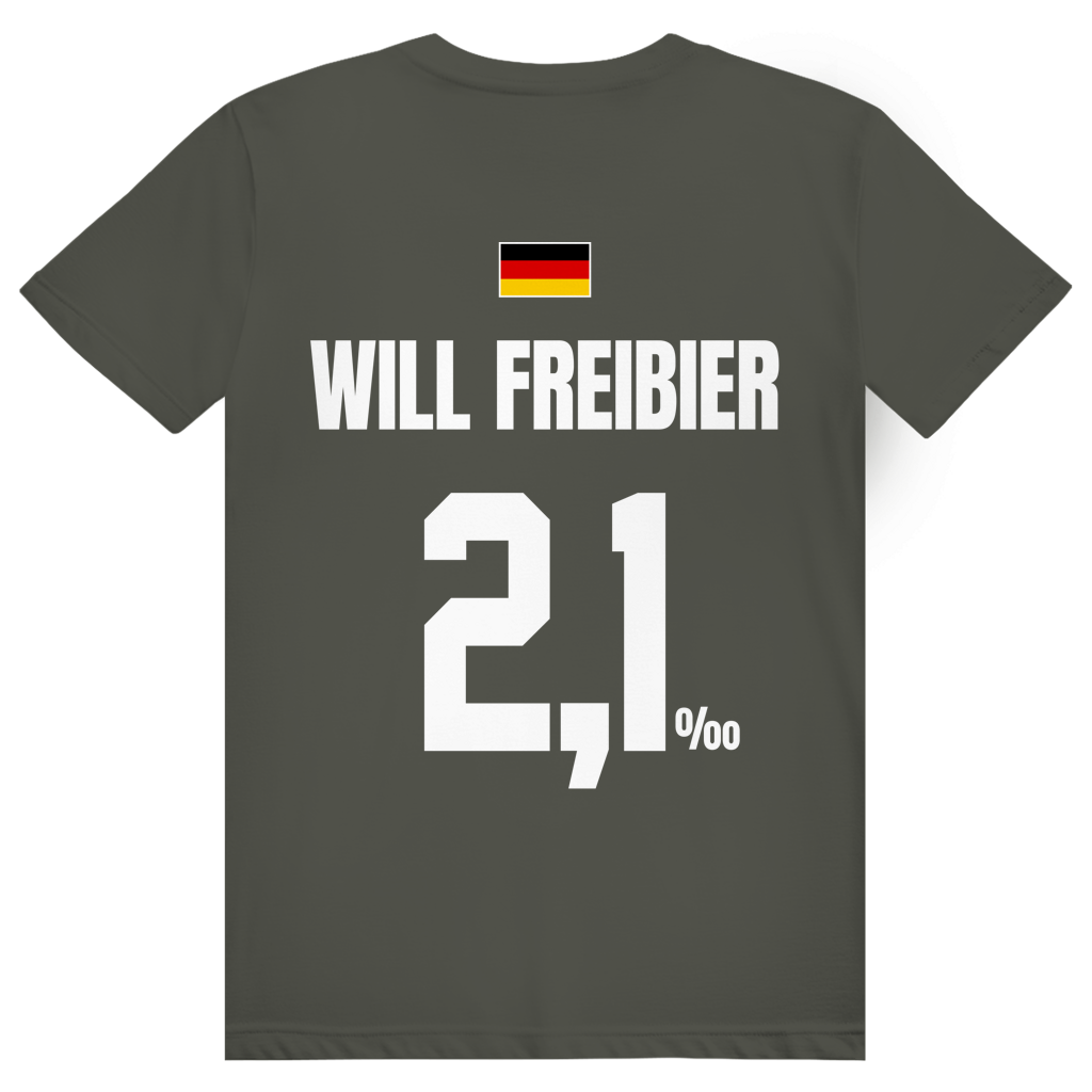 Will Freibier - Sauftrikot Deutschland Trikot - Premium Bio Unisex (Rückendruck) T-Shirt