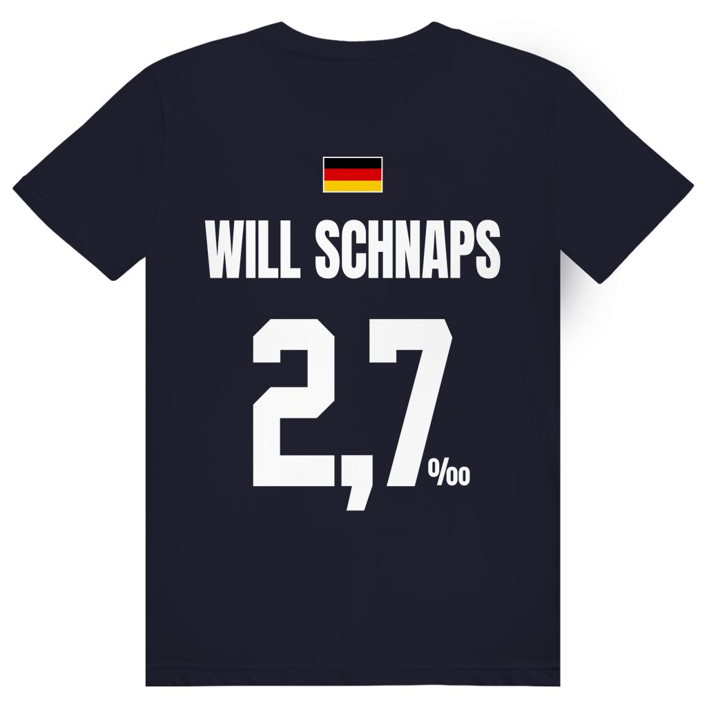 Will Schnaps - Sauftrikot Deutschland Trikot - Premium Bio Unisex (Rückendruck) T-Shirt