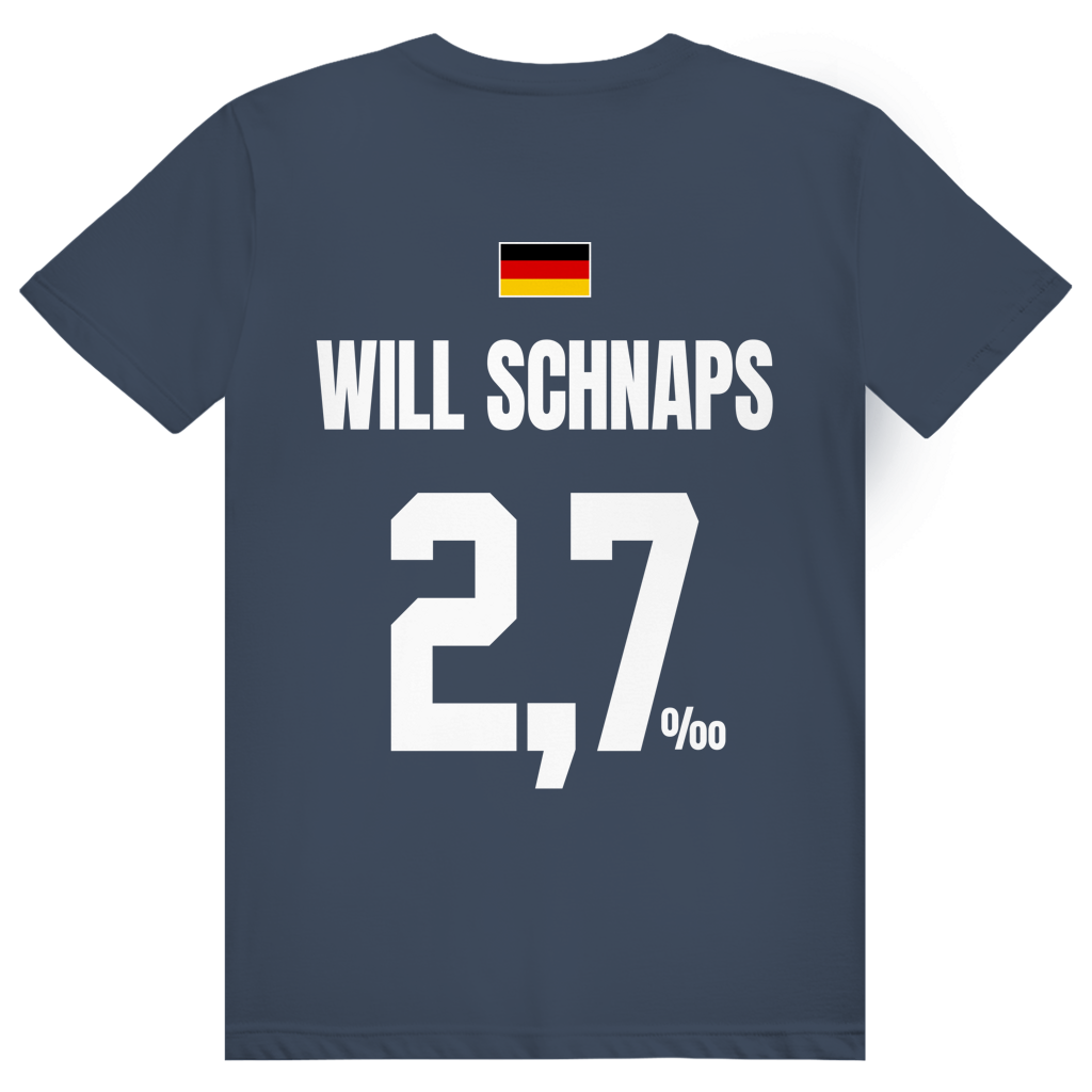 Will Schnaps - Sauftrikot Deutschland Trikot - Premium Bio Unisex (Rückendruck) T-Shirt
