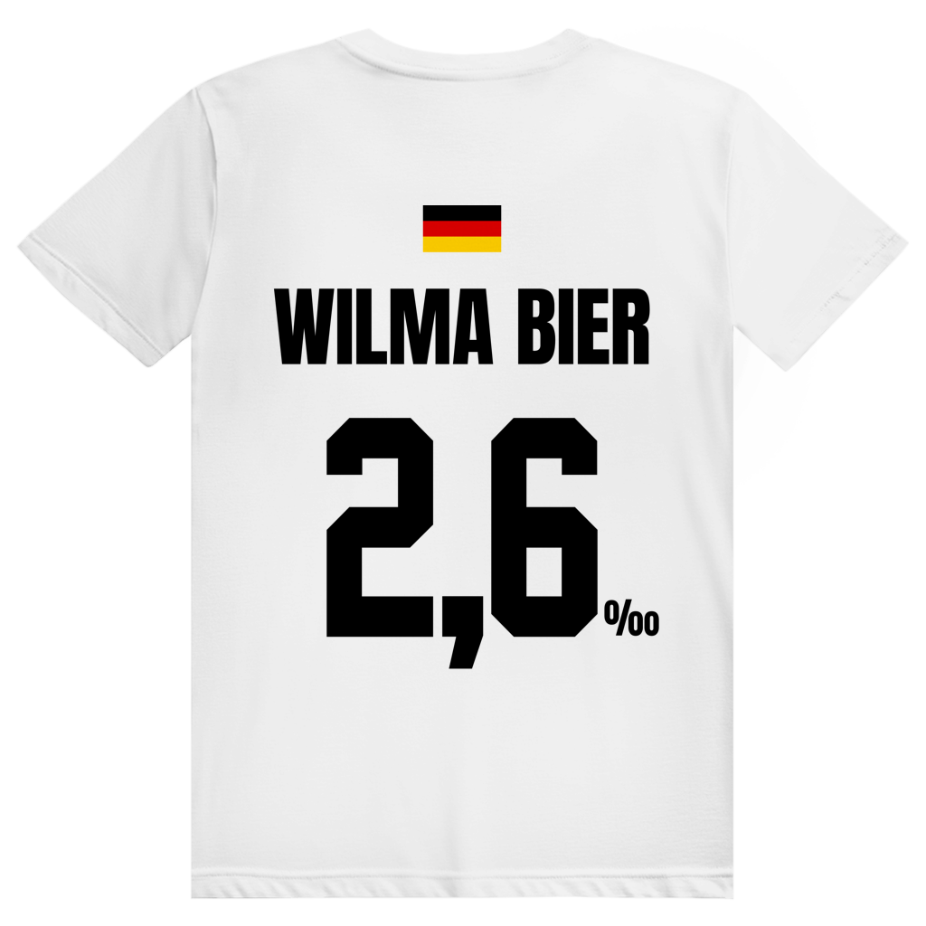 Wilma Bier - Sauftrikot Deutschland Trikot - Premium Bio Unisex (Rückendruck) T-Shirt