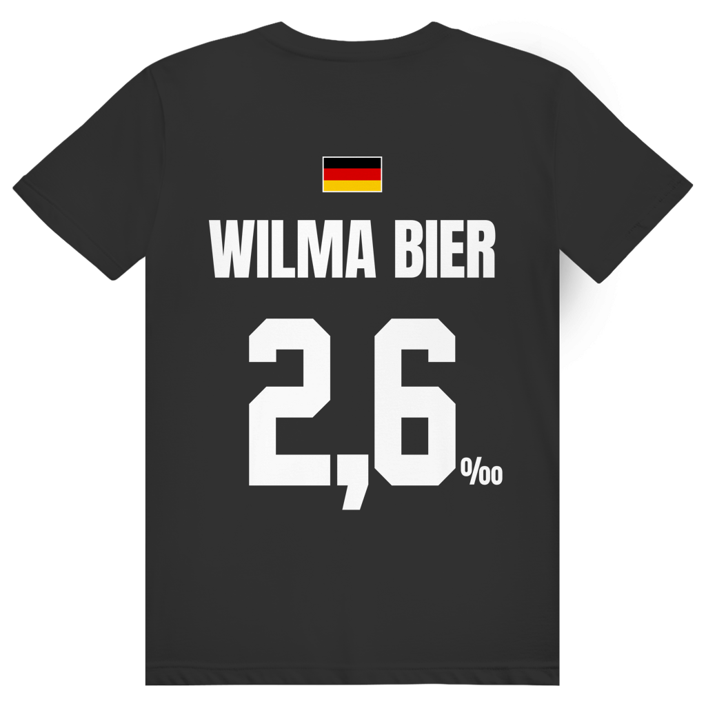 Wilma Bier - Sauftrikot Deutschland Trikot - Premium Bio Unisex (Rückendruck) T-Shirt