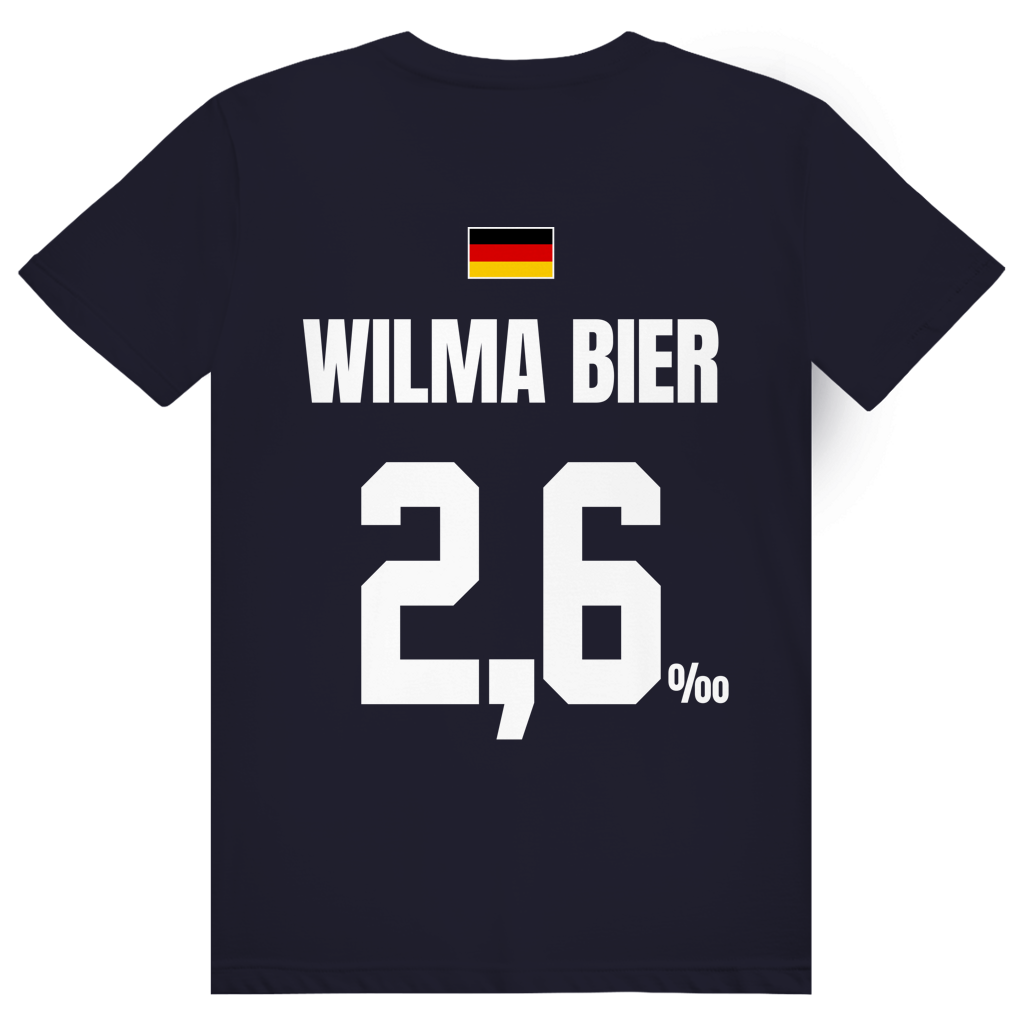 Wilma Bier - Sauftrikot Deutschland Trikot - Premium Bio Unisex (Rückendruck) T-Shirt