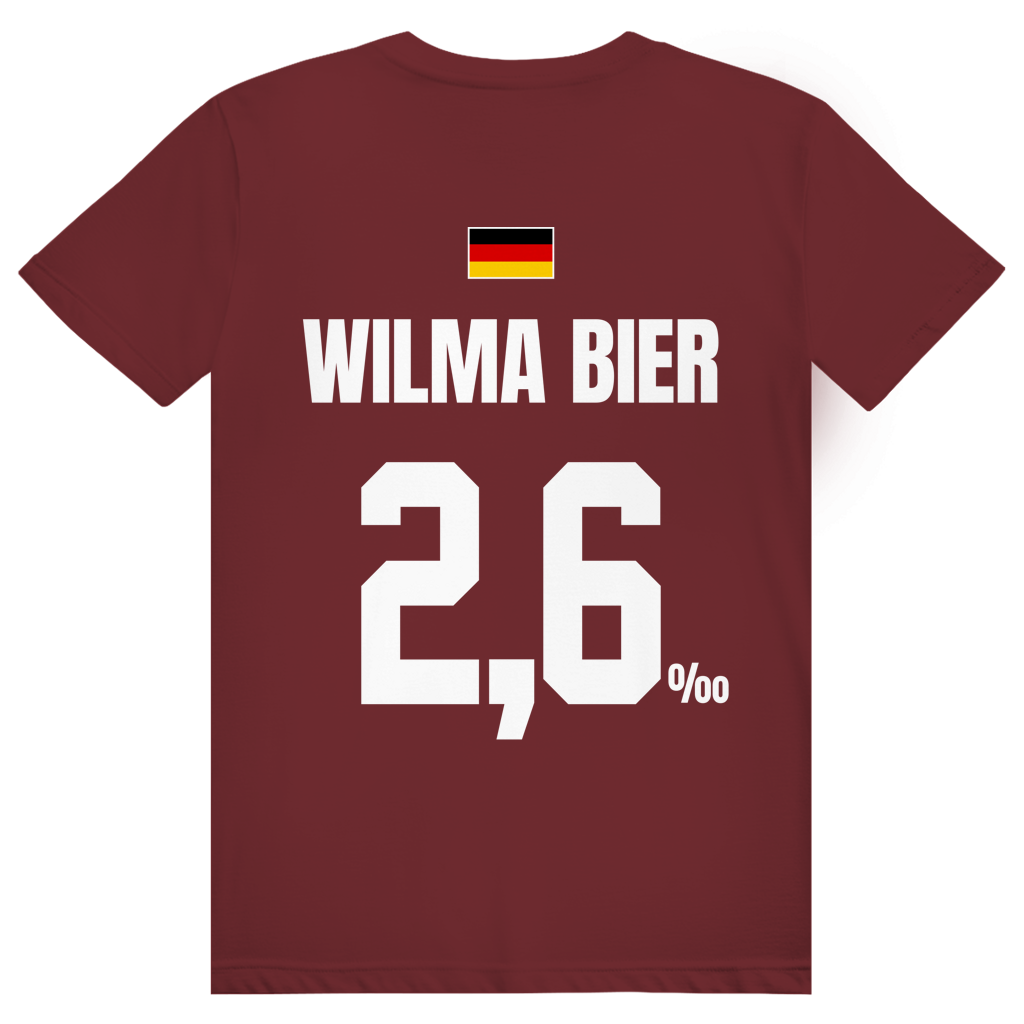 Wilma Bier - Sauftrikot Deutschland Trikot - Premium Bio Unisex (Rückendruck) T-Shirt